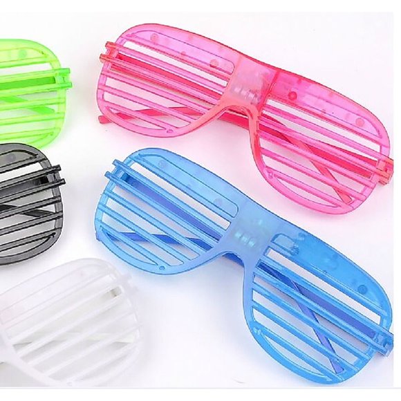 LED Shutter Glasses Slotted Kids Fun Party Carnival Halloween 30 Pk NEW - Picture 3 of 4